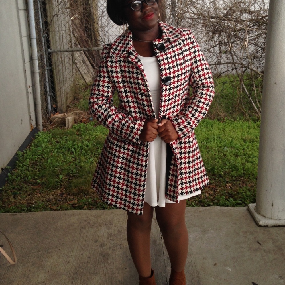 Red, black, and White striped Fashion Jacket